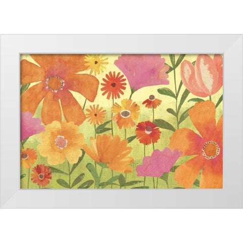 Spring Fling White Modern Wood Framed Art Print by Charron, Veronique