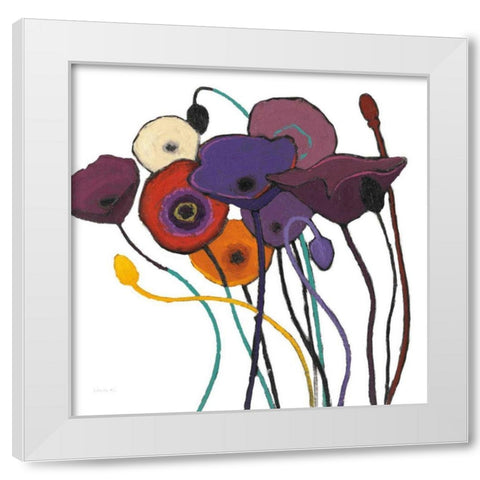 Jewel Tones on White White Modern Wood Framed Art Print by Novak, Shirley