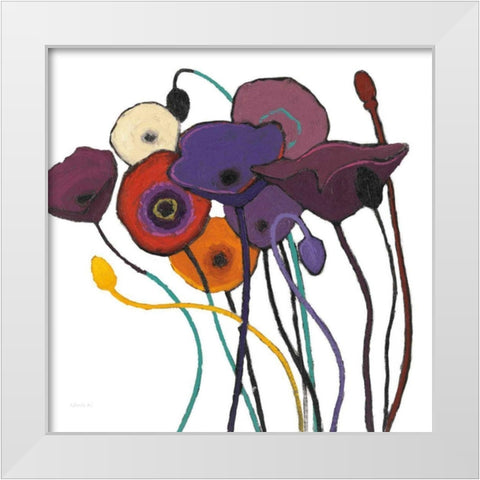 Jewel Tones on White White Modern Wood Framed Art Print by Novak, Shirley