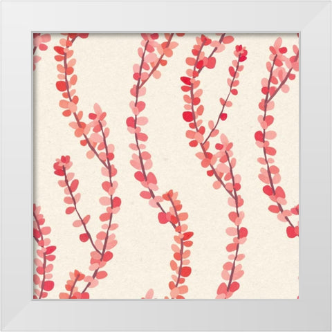 Succulent Pattern IIIA White Modern Wood Framed Art Print by Wild Apple Portfolio