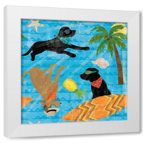 Good Vibes Pattern IA White Modern Wood Framed Art Print by Charron, Veronique