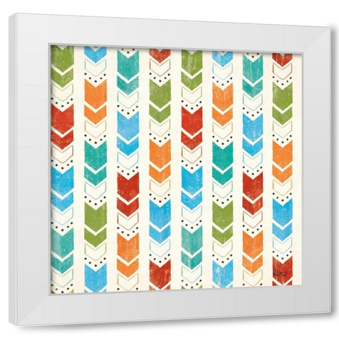 Good Vibes Pattern VIIIA White Modern Wood Framed Art Print by Charron, Veronique