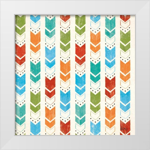 Good Vibes Pattern VIIIA White Modern Wood Framed Art Print by Charron, Veronique