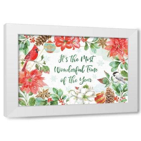 Holiday Flora I White Modern Wood Framed Art Print by Grove, Beth