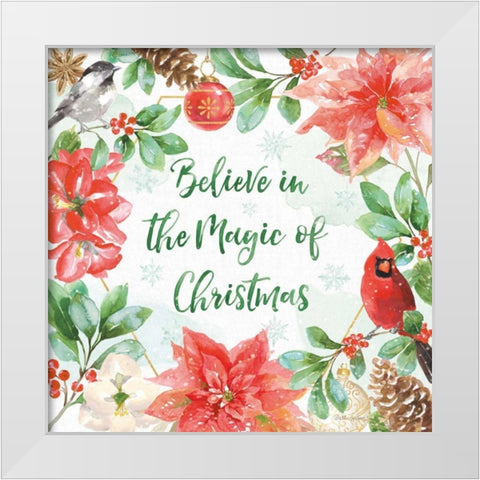 Holiday Flora III White Modern Wood Framed Art Print by Grove, Beth