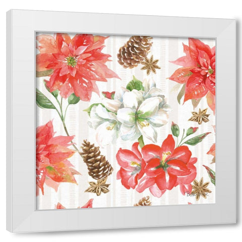 Holiday Flora Pattern IA White Modern Wood Framed Art Print by Grove, Beth