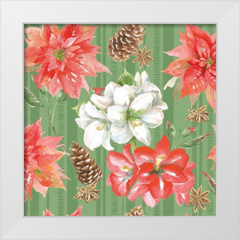 Holiday Flora Pattern IB White Modern Wood Framed Art Print by Grove, Beth