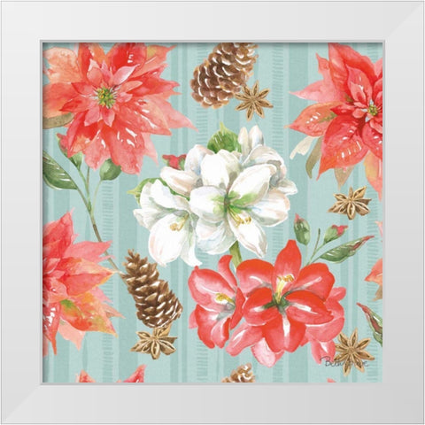 Holiday Flora Pattern IC White Modern Wood Framed Art Print by Grove, Beth