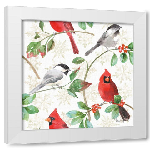 Holiday Flora Pattern IIIA White Modern Wood Framed Art Print by Grove, Beth
