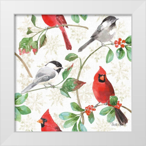 Holiday Flora Pattern IIIA White Modern Wood Framed Art Print by Grove, Beth
