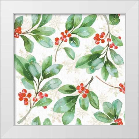 Holiday Flora Pattern VA White Modern Wood Framed Art Print by Grove, Beth