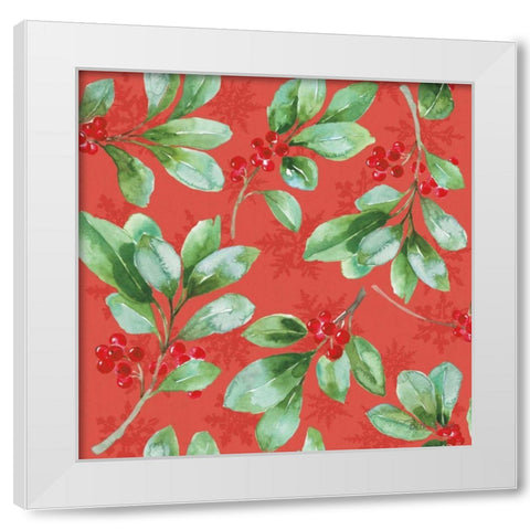 Holiday Flora Pattern VB White Modern Wood Framed Art Print by Grove, Beth