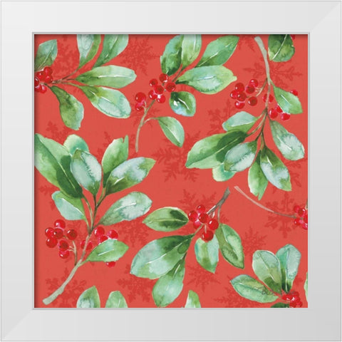 Holiday Flora Pattern VB White Modern Wood Framed Art Print by Grove, Beth