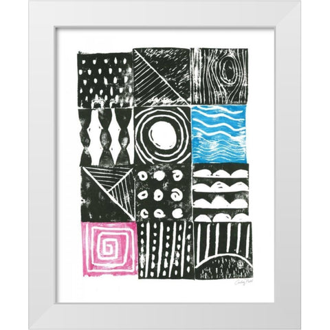 Block Print I White Modern Wood Framed Art Print by Prahl, Courtney