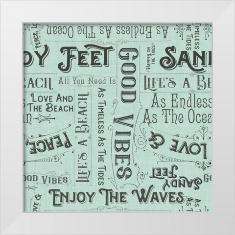 Coastal Farmhouse Pattern IIB White Modern Wood Framed Art Print by Pela Studio