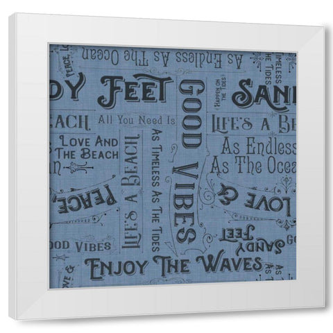 Coastal Farmhouse Pattern IIC White Modern Wood Framed Art Print by Pela Studio
