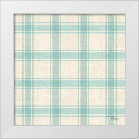 Coastal Farmhouse Pattern VIA White Modern Wood Framed Art Print by Pela Studio