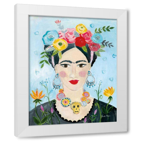 Homage to Frida II White Modern Wood Framed Art Print by Zaman, Farida