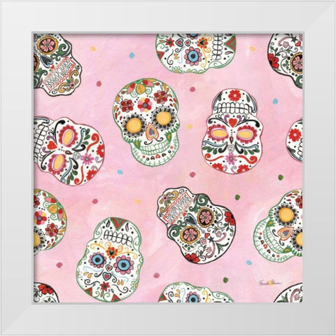 Homage to Frida Pattern IC White Modern Wood Framed Art Print by Zaman, Farida