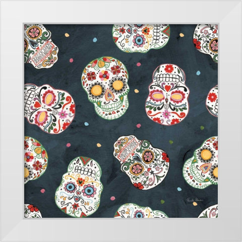 Homage to Frida Pattern ID White Modern Wood Framed Art Print by Zaman, Farida