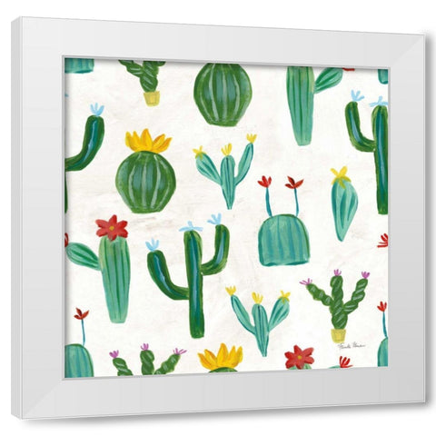 Homage to Frida Pattern IIA White Modern Wood Framed Art Print by Zaman, Farida