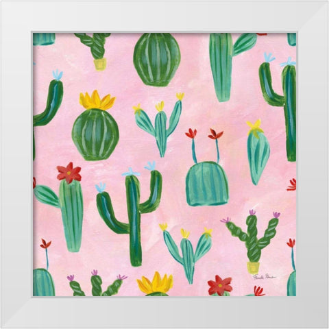 Homage to Frida Pattern IIC White Modern Wood Framed Art Print by Zaman, Farida