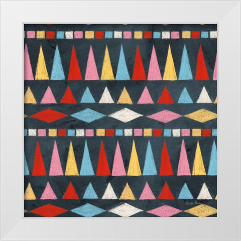 Homage to Frida Pattern IIIB White Modern Wood Framed Art Print by Zaman, Farida