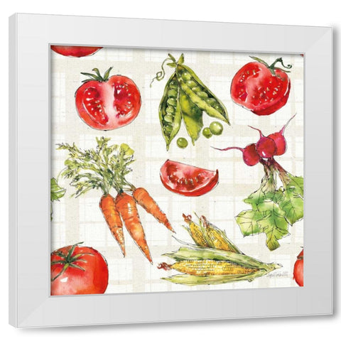 Veggie Market Pattern IA White Modern Wood Framed Art Print by Tavoletti, Anne