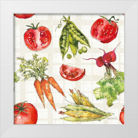 Veggie Market Pattern IA White Modern Wood Framed Art Print by Tavoletti, Anne
