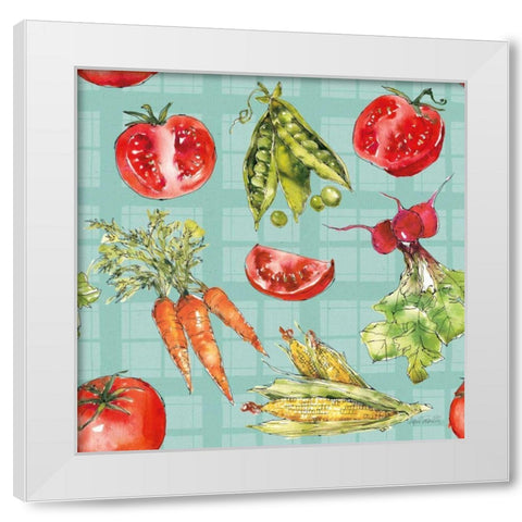 Veggie Market Pattern IB White Modern Wood Framed Art Print by Tavoletti, Anne