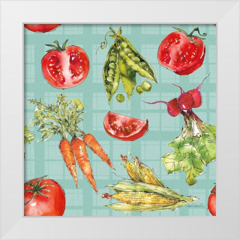 Veggie Market Pattern IB White Modern Wood Framed Art Print by Tavoletti, Anne