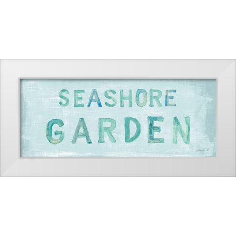 Seashore Garden Sign White Modern Wood Framed Art Print by Nai, Danhui