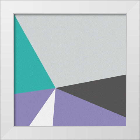 Color Block I Bright White Modern Wood Framed Art Print by Wild Apple Portfolio