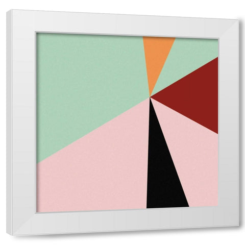 Color Block III Bright White Modern Wood Framed Art Print by Wild Apple Portfolio