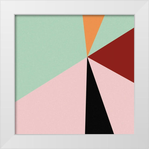 Color Block III Bright White Modern Wood Framed Art Print by Wild Apple Portfolio