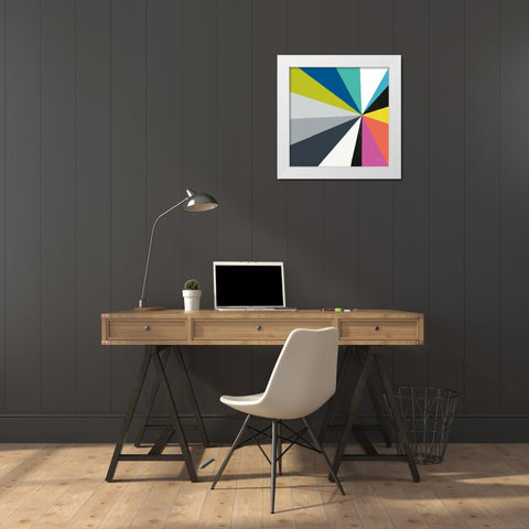 Triangulawesome Color III White Modern Wood Framed Art Print by Mullan, Michael