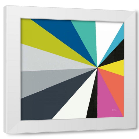 Triangulawesome Color III White Modern Wood Framed Art Print by Mullan, Michael