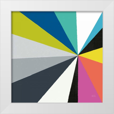 Triangulawesome Color III White Modern Wood Framed Art Print by Mullan, Michael