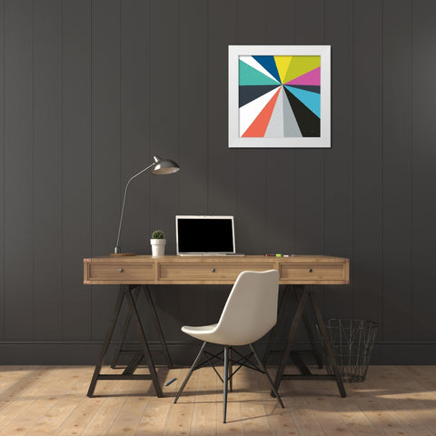 Triangulawesome Color IV White Modern Wood Framed Art Print by Mullan, Michael
