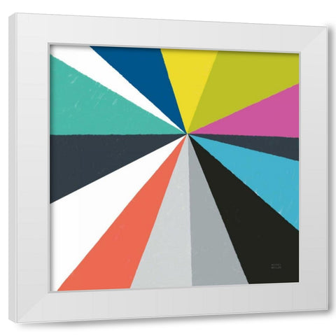 Triangulawesome Color IV White Modern Wood Framed Art Print by Mullan, Michael