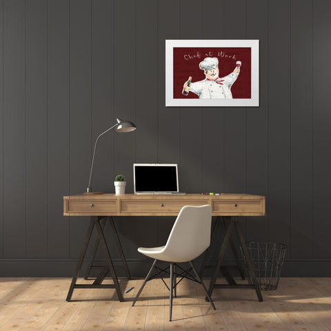 Chef at Work II White Modern Wood Framed Art Print by Brissonnet, Daphne