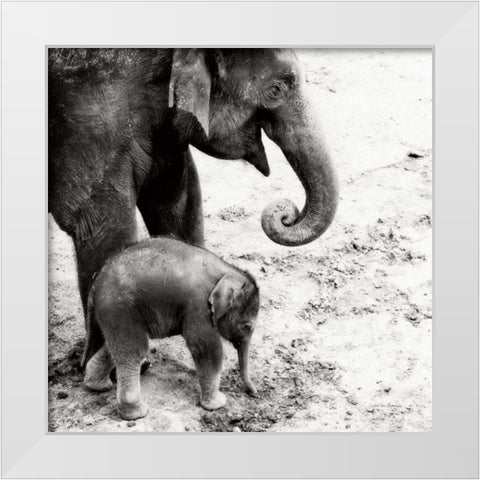 Mother and Daughter White Modern Wood Framed Art Print by Van Swearingen, Debra