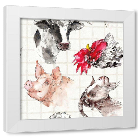 Farm Signs Pattern IA White Modern Wood Framed Art Print by Tavoletti, Anne