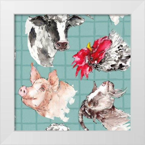 Farm Signs Pattern IB White Modern Wood Framed Art Print by Tavoletti, Anne