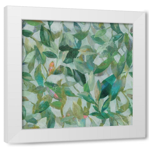 Summer Garden Pattern II White Modern Wood Framed Art Print by Nai, Danhui