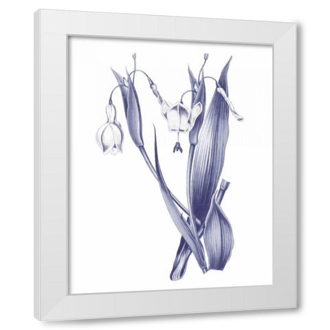 Dark Blue Botanical II White Modern Wood Framed Art Print by Wild Apple Portfolio