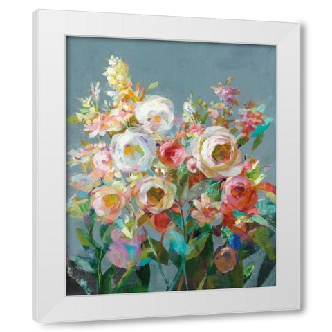 Joy of the Garden I White Modern Wood Framed Art Print by Nai, Danhui