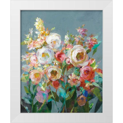 Joy of the Garden I White Modern Wood Framed Art Print by Nai, Danhui