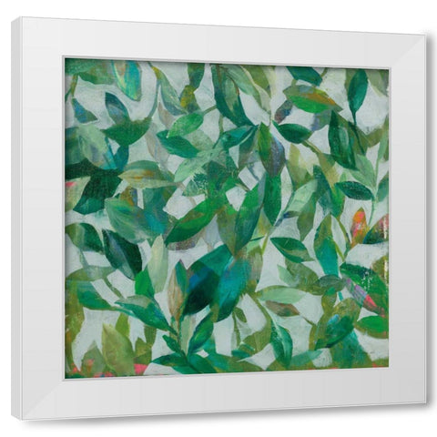 Summer Garden Greenery I White Modern Wood Framed Art Print by Nai, Danhui