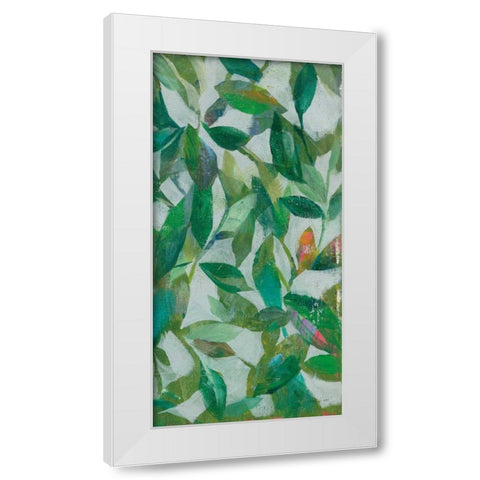 Summer Garden Greenery III White Modern Wood Framed Art Print by Nai, Danhui